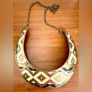 Brass basket weave necklace